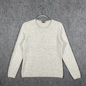 Charter Club Cashmere Crewneck Sweater Gray Womens Size Medium #1980